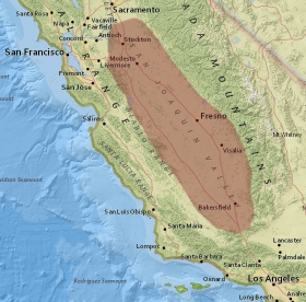 San Joaquin valley map