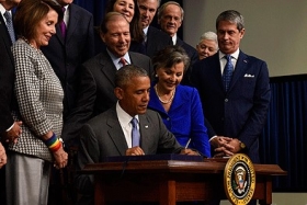 President Obama signs the Frank R. Lautenberg Chemical Safety for the 21st Century Act last year.
